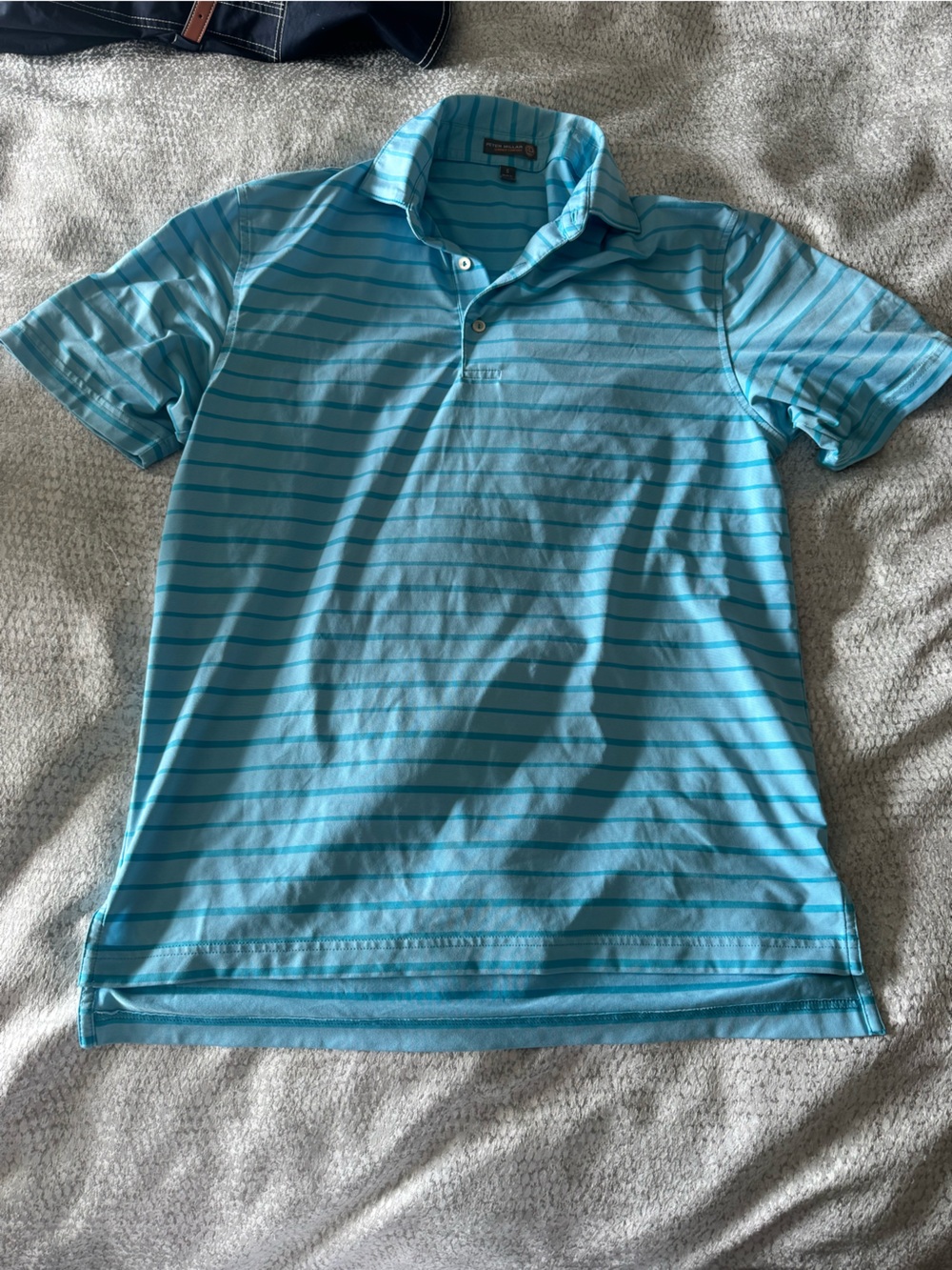 Peter Millar  Men’s Blue Striped Polo Shirt summer comfort small